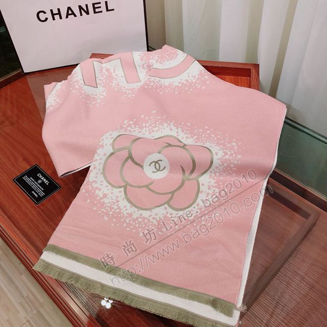 CHANEL圍巾 2019年新品素雅山茶花 香奈兒羊絨混紡長圍巾 CHANEL女圍巾  llwj6612
